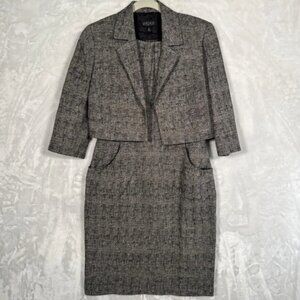 Vintage Tweed Kasper Suit Sheath Pencil Dress Jacket 6